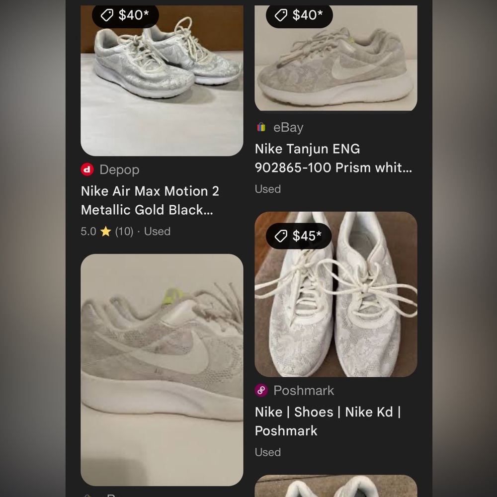 Women’s Nike Tanjun Prism White Mesh Floral Running Shoes